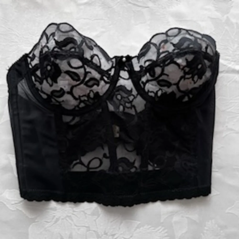 VICTORIAS SECRET GOLD LABEL VINTAGE BLACK LACE CORSET SIZE 36B - Picture 12 of 16